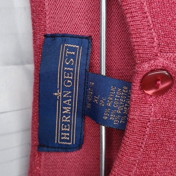 Herman Geist Vintage button front sweater with sparkles - Picture 2 of 9